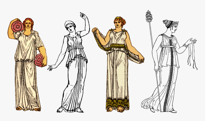 Ancient Greek Women - Chiton Ancient Greek Clothings, HD Png Download