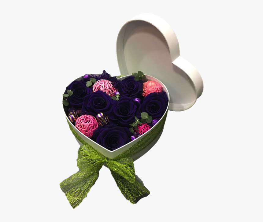 Preserved Rose Heart Box - Garden Roses, HD Png Download