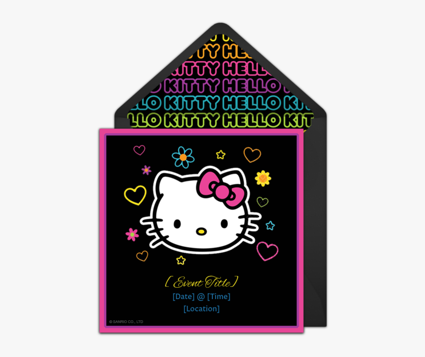 Neon Hello Kitty, HD Png Download