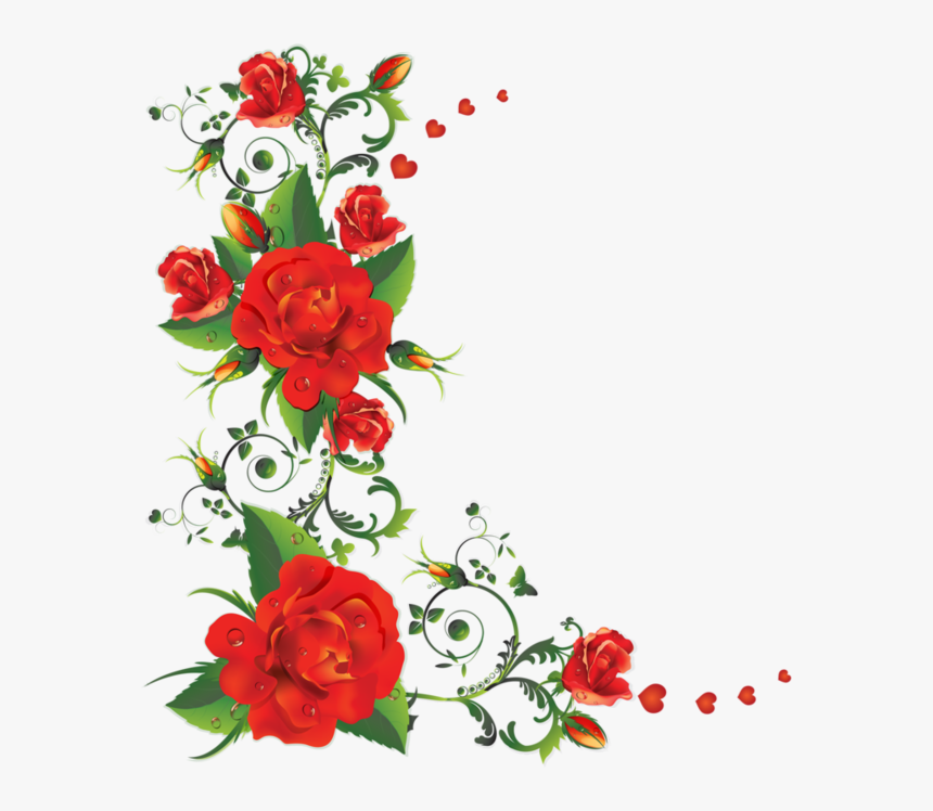 Border Rose Flower Png, Transparent Png