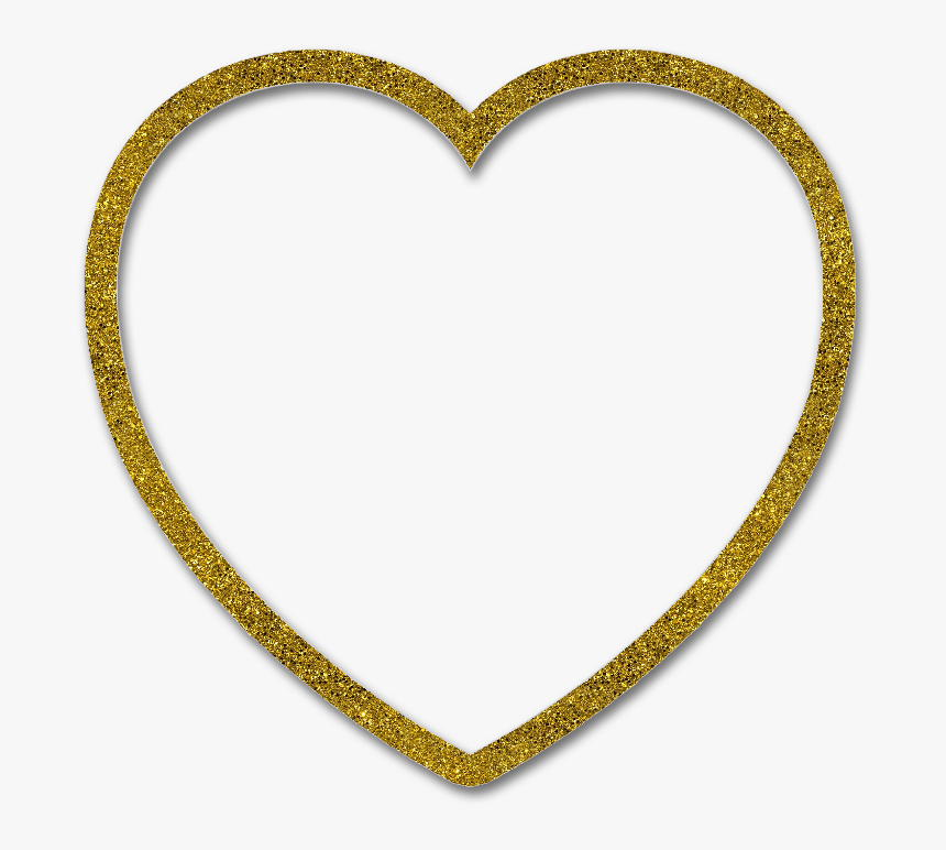 #heart #glitter #gold #frame #border
#ftestickers #сердце - Heart, HD Png Download