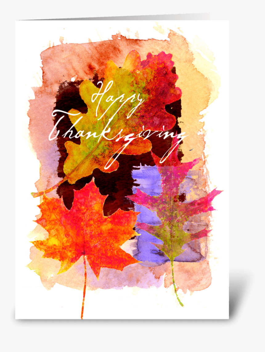 Thanksgiving Love Greeting Card - Watercolor Paint, HD Png Download