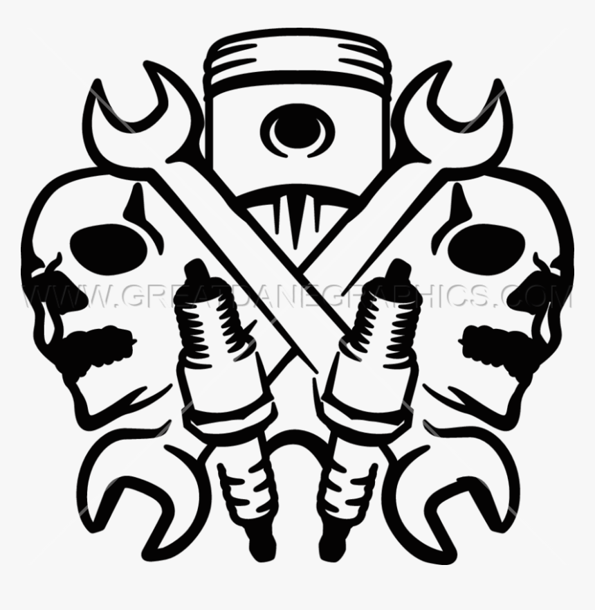 Interesting Drawing Mechanic And Mechanic Skulls - Transparent Skull Mechanic, HD Png Download