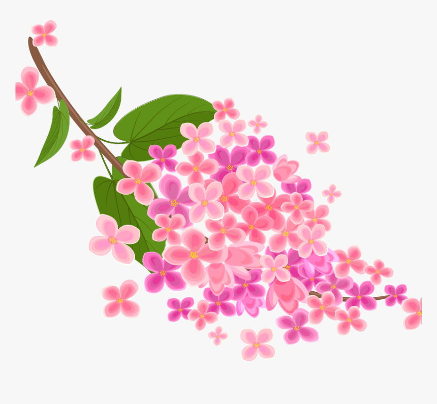 Pink Floral Design Vector, HD Png Download