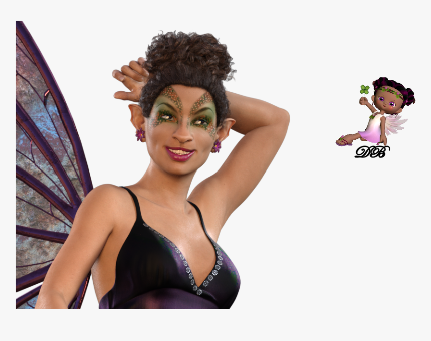 Tube Femme Elfe Papillon 3d - Girl, HD Png Download
