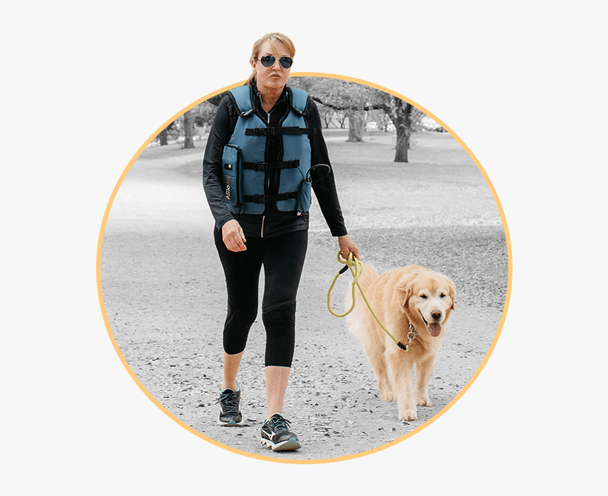 Wearing Your Afflovest While Walking Dog - Dog Walking, HD Png Download