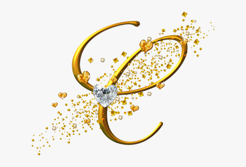 Alfabeto Dorado Con Corazones Png, Transparent Png