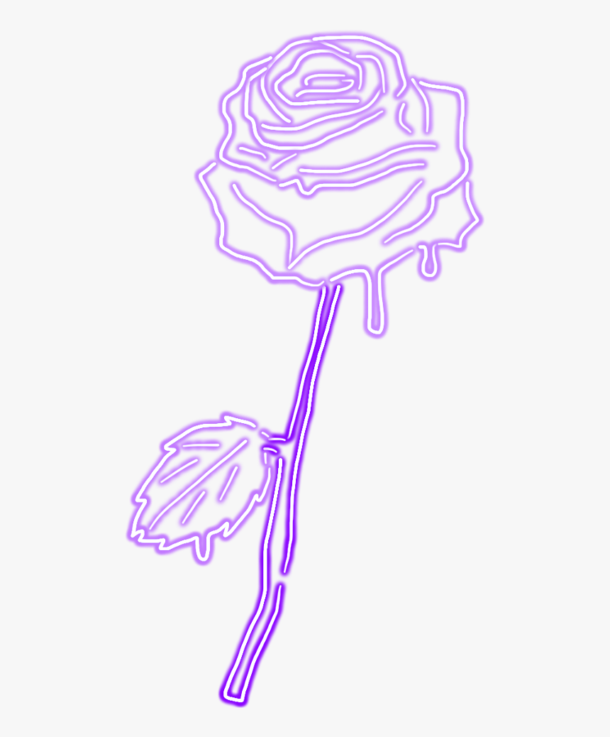 #purple #lilac #kawaii #tumblr #rose #dripping #pasrel - Neon Purple Rose Tumblr Draw Png, Transparent Png