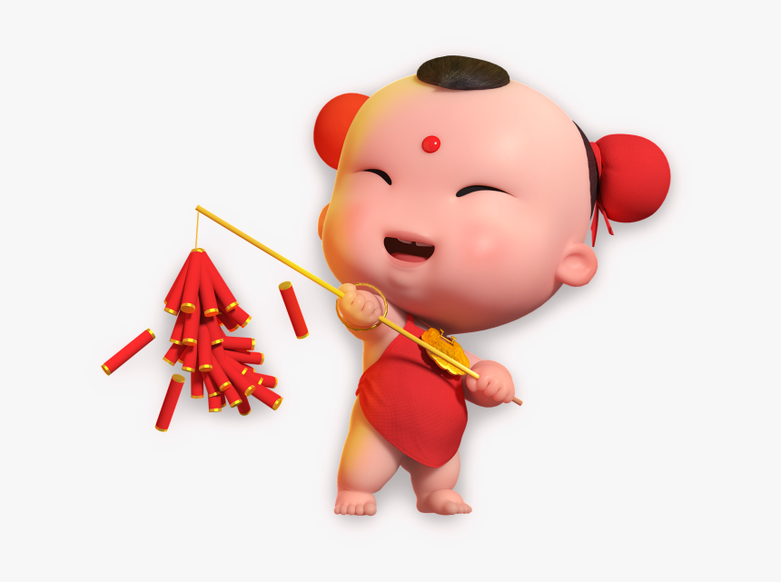 Cartoon Fuwa Put Firecracker Ornamental - 中國 福娃, HD Png Download