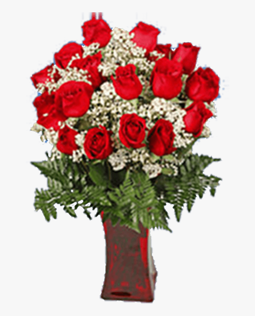 Valentines Arrangement Roses Greenery Fillers With, HD Png Download