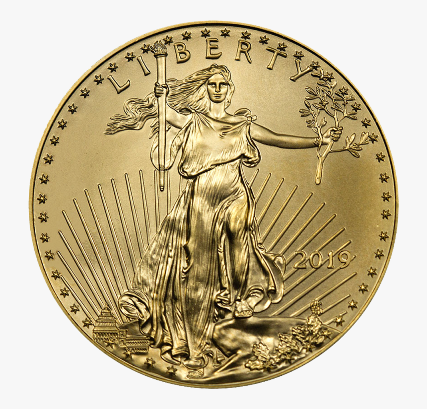 1/4 Oz American Eagle Gold Coin (front) - 2018 $50 Gold Eagle, HD Png Download