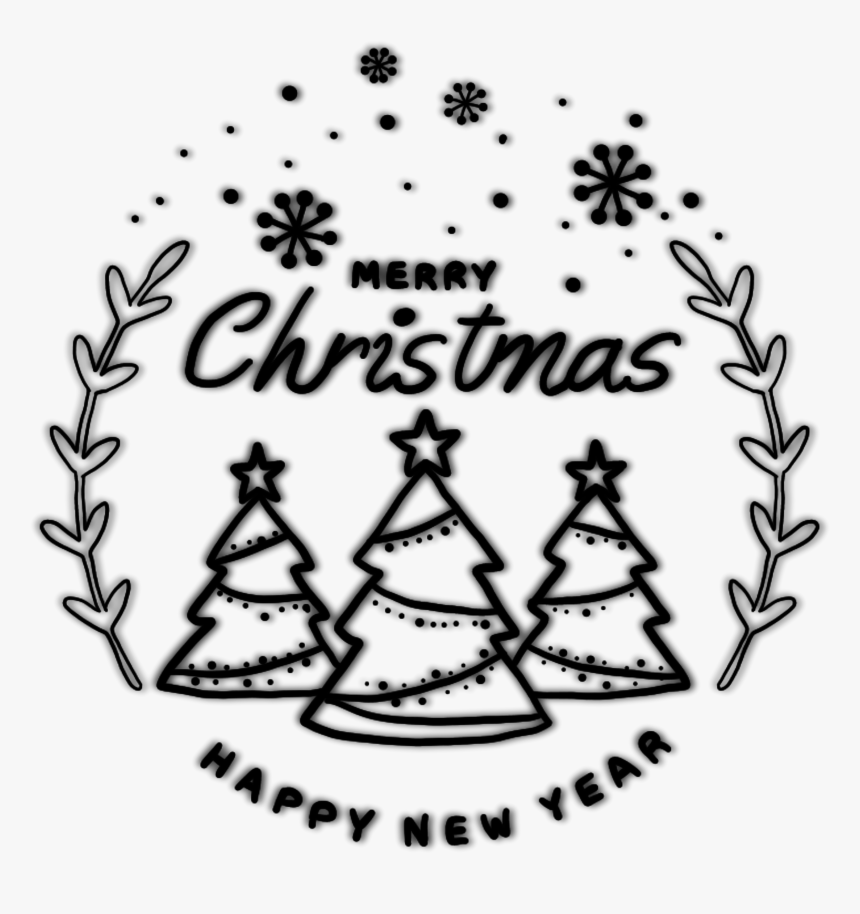 #black #neon #christmas #newyear #merychristmas #2019 - Christmas Tree, HD Png Download