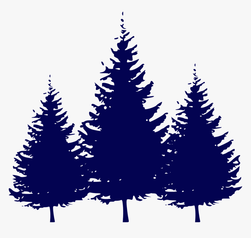 Pine Tree Silhouette Painting, HD Png Download