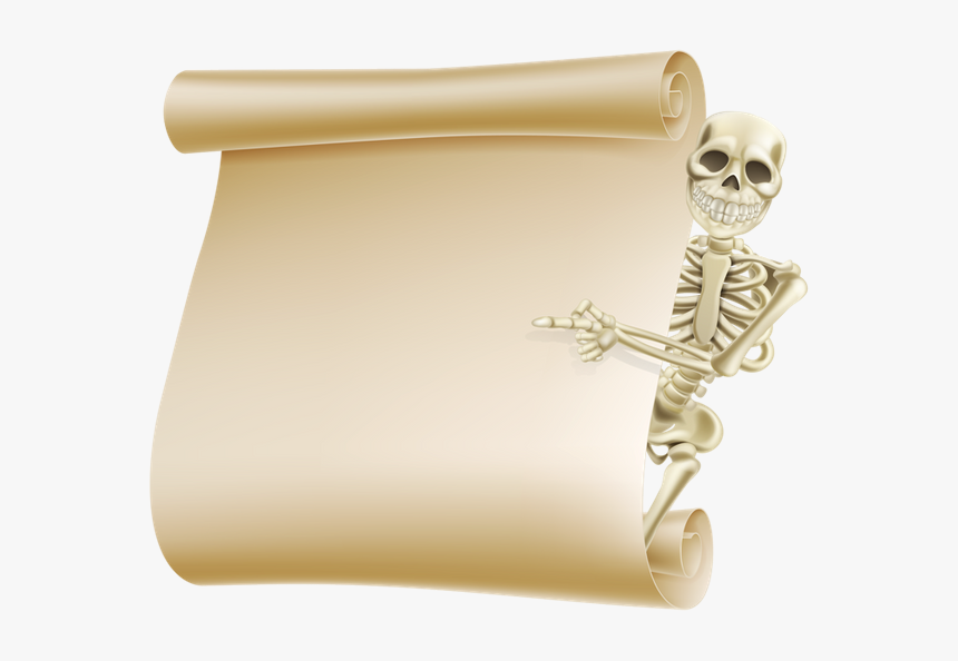 Хэллоуин, Скелет, Чистый Лист, Свиток, Skeleton, Scroll, - Halloween, HD Png Download