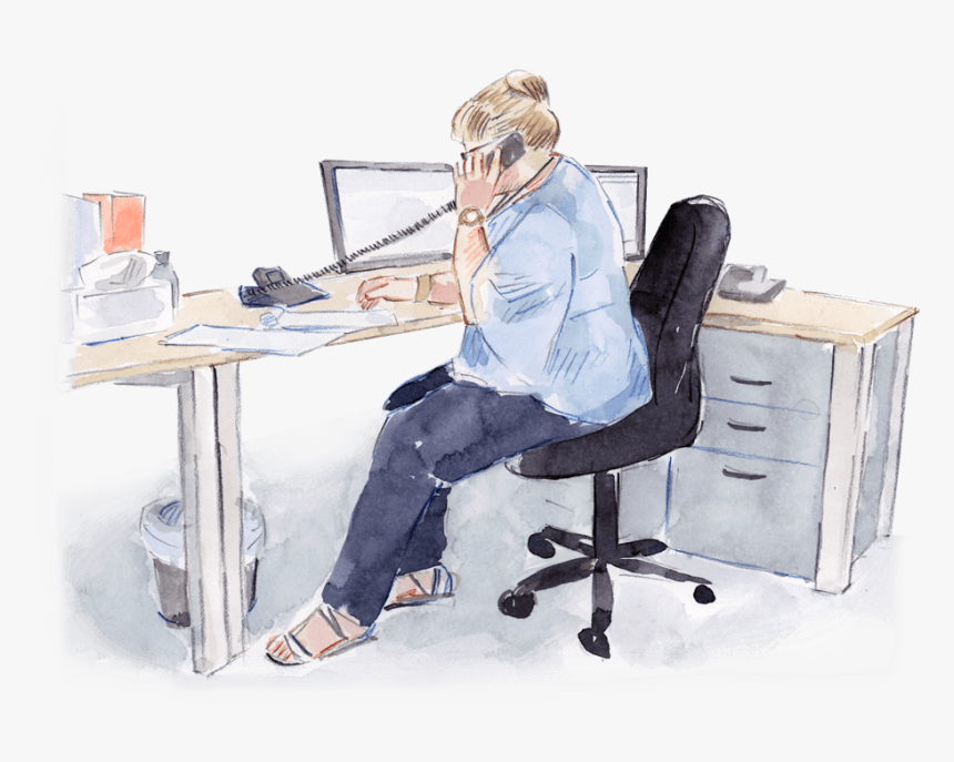 People Sitting At A Table - Sitting, HD Png Download