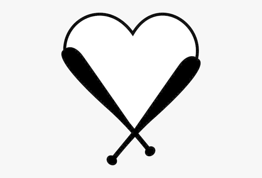 Baseball Heart Love Decal Sticker -inches By Black - Baseball Heart Clip Art Black And White, HD Png Download