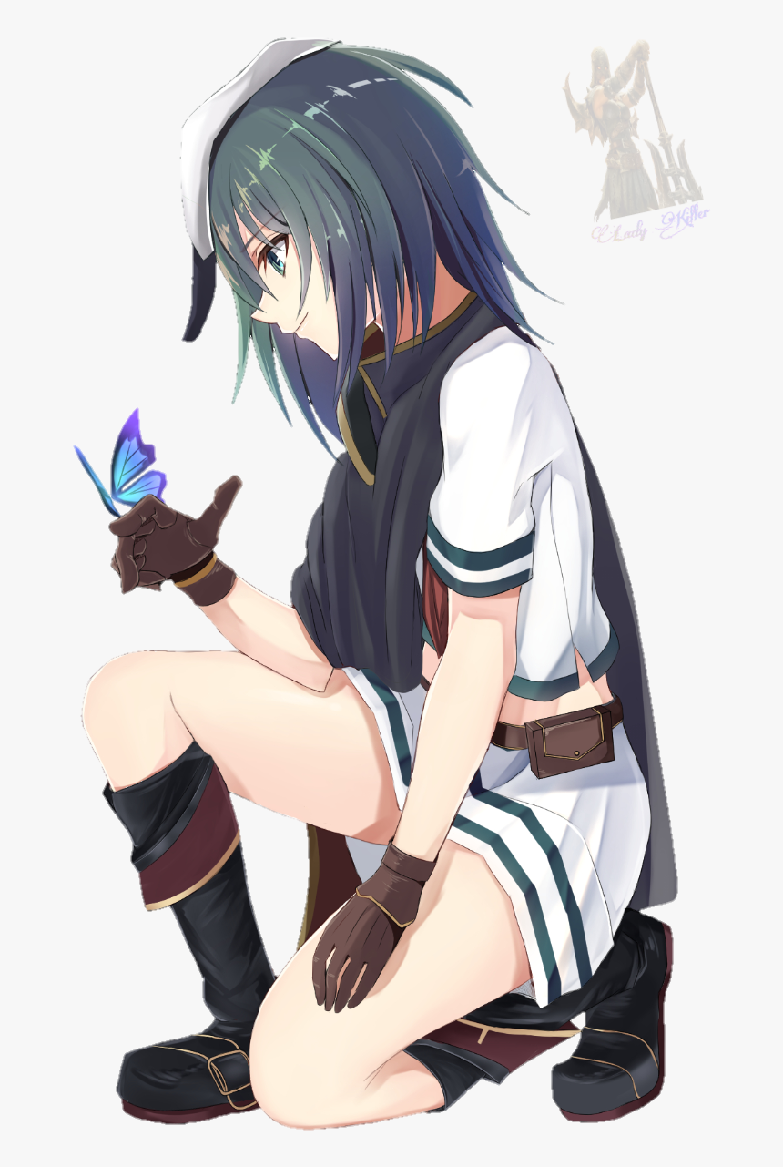 #girl #anime #manga #animegirl #butterfly #cute #kawaii - Anime, HD Png Download