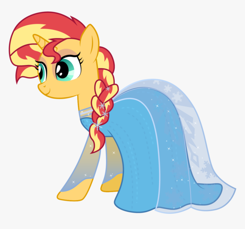 Sunset Shimmer As Elsa By Cloudyglow - Mlp Sunset Shimmer The Dress, HD Png Download