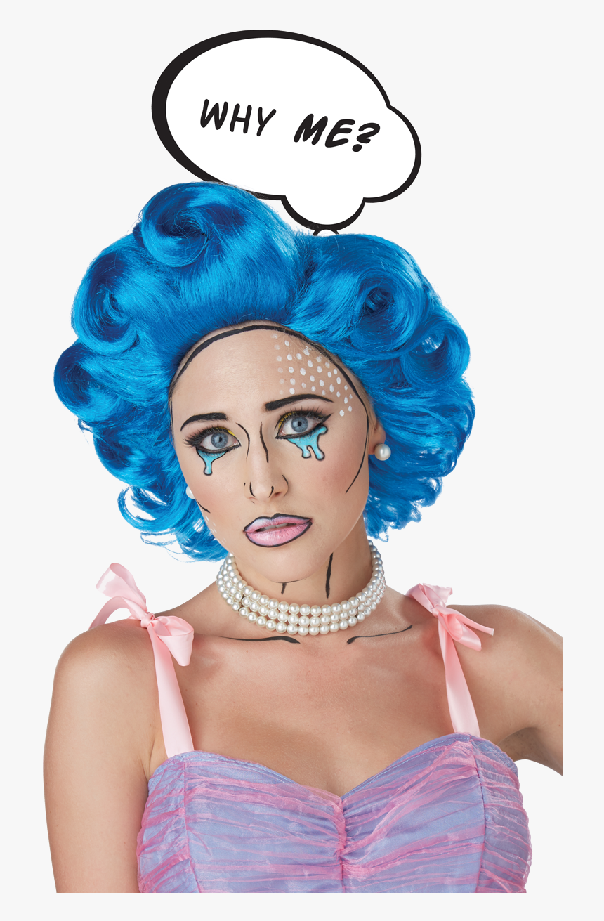 Pop Art Blue Wig, HD Png Download
