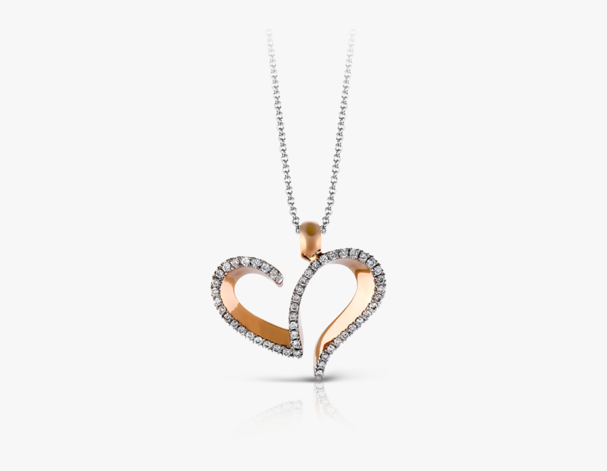 Zeghani 14k Rose & White Gold Heart Shaped Diamond - Locket, HD Png Download