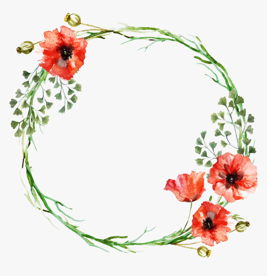 #frame #circle #circleframe #flowerframe #flowersframe - Flower Circle Frame Design, HD Png Download
