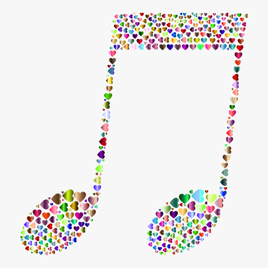 Music Note Hearts Chromatic - Music Hearts Clip Art, HD Png Download