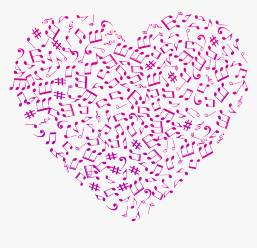 #heart #corazon #violet #violeta #purple #lila #colorful - Music Note Heart Svg, HD Png Download