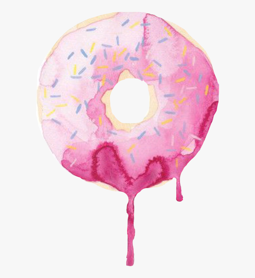 #donut #doughnut #pastry #frosting #dripping #yum #yummy - Donut Watercolor Png, Transparent Png