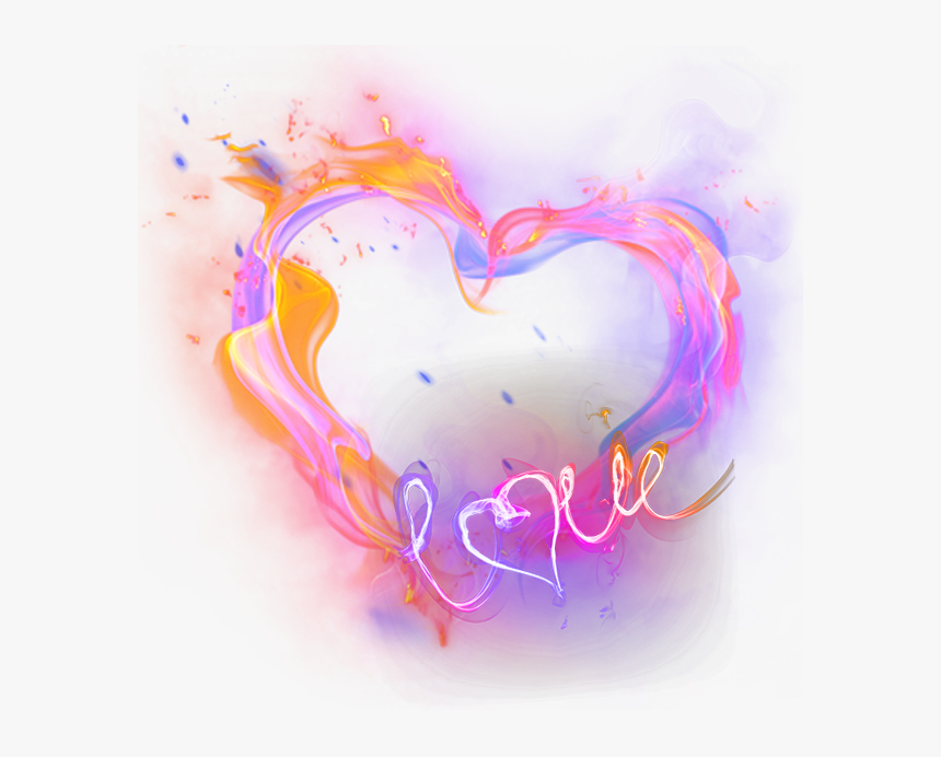 #fire #smokey #ribbon #cute #lightpainting #luminous - Огненное Сердце Png, Transparent Png