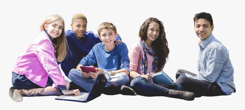 Group Of Middle School Kids With Books - Middle School Kids Png, Transparent Png