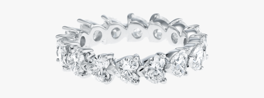 Prong Set Heart Shaped Diamond Wedding Band - Bracelet, HD Png Download