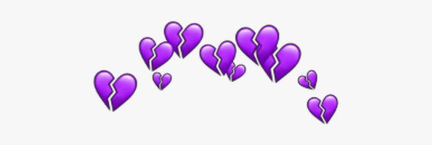 #purple #heart #hearts #heartcrown #crown #heartbroken - Transparent Blue Heart Emoji, HD Png Download