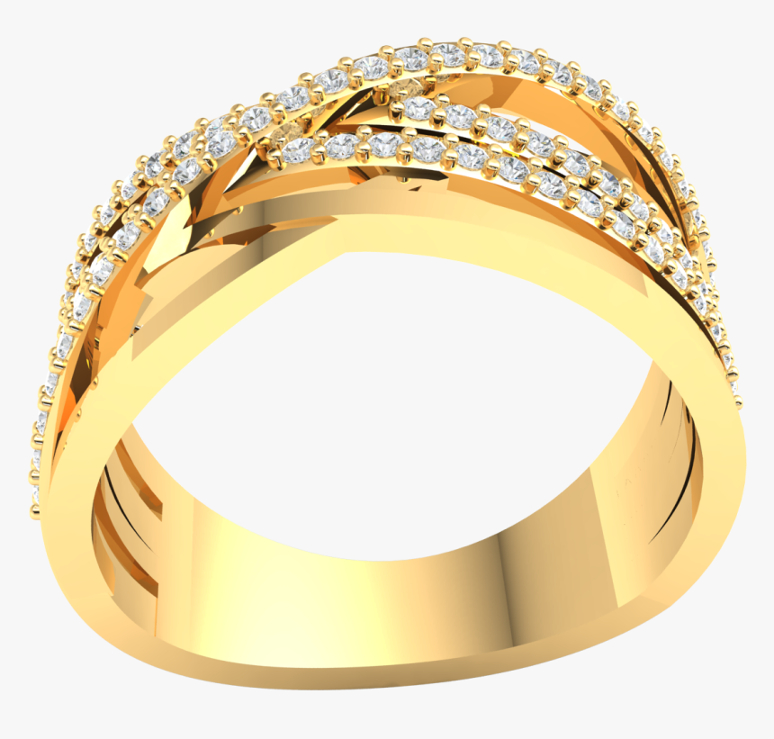 0 4ct Round Cut Diamond 18k Gold Wedding Band For Women - Engagement Ring, HD Png Download