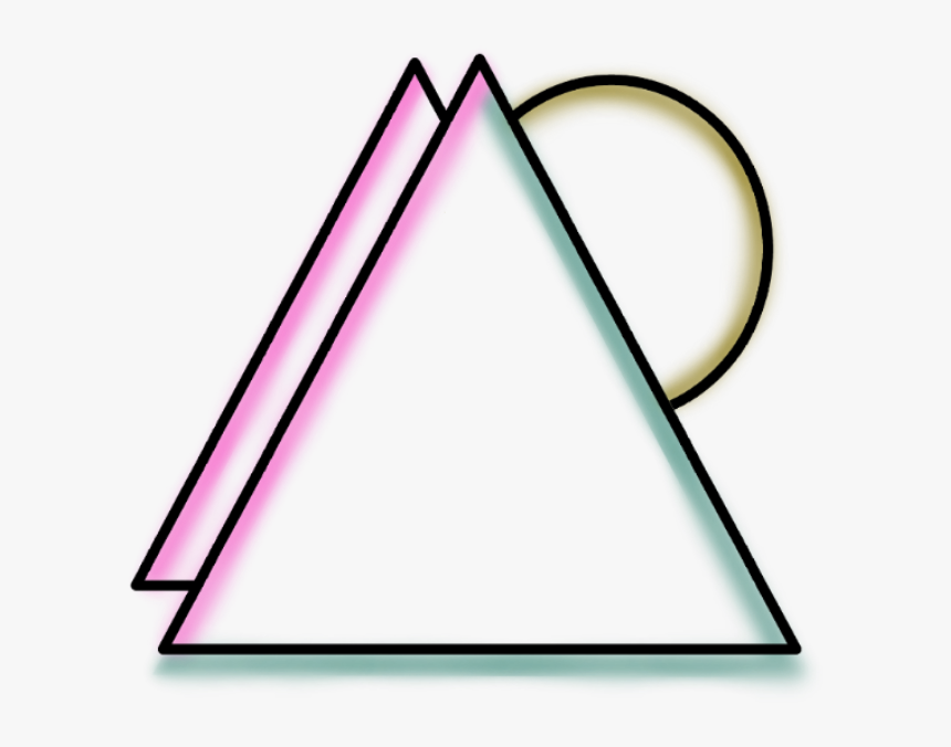 #geometric #triangle #neon #round #border #frame #freetoedit - Triangle Png Neon, Transparent Png