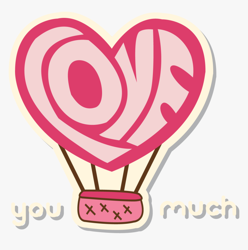 Love Hot Air Balloon Sticker, HD Png Download