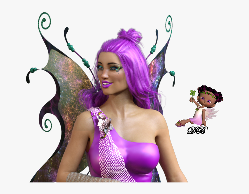 Tube Femme Papillon 3d - Cartoon, HD Png Download