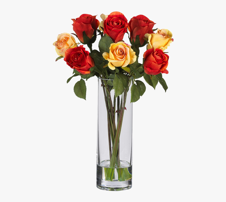 Silk Flower Arrangement In A Vase, HD Png Download