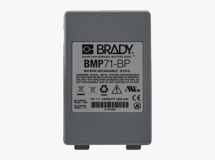 Brady 114885 Battery - Brady Bmp71 Bateria, HD Png Download