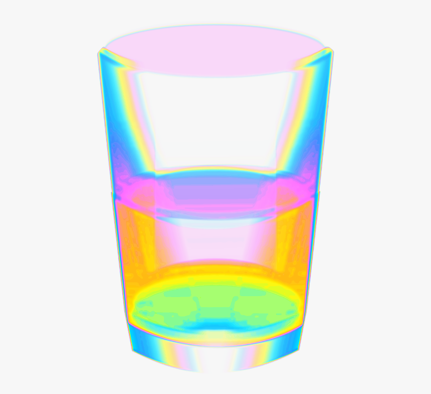 #glass #transparent #holographic #holo #rainbow #drink - Pint Glass, HD Png Download