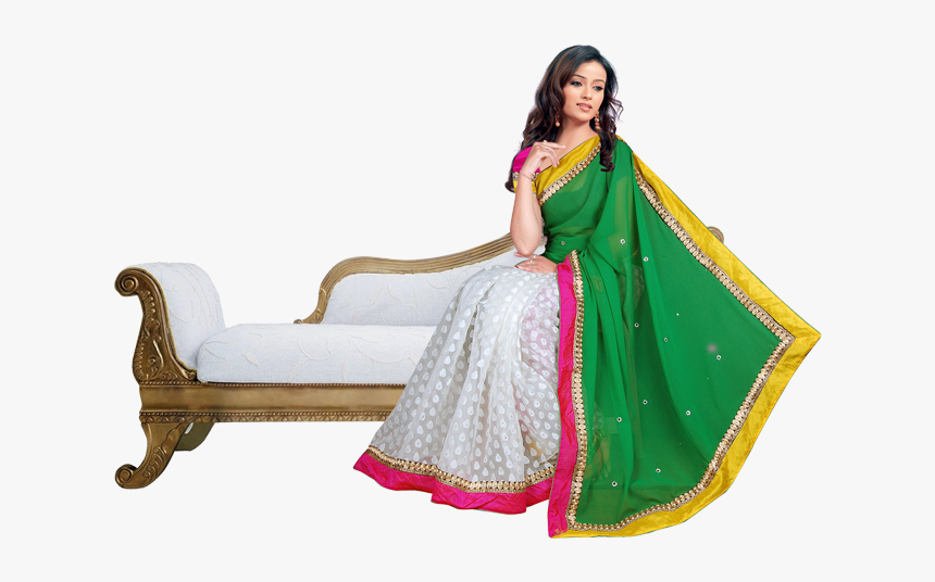 Model In Saree Png, Transparent Png