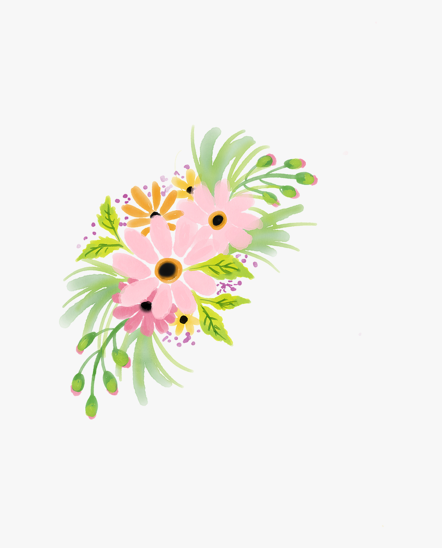 Watercolour Flowers Watercolor Floral Free Picture - All Things Are Possible With God Quote, HD Png Download