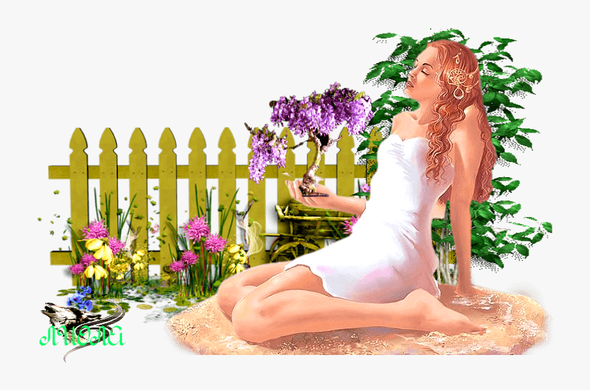 Pink Flower With Wooden Fence Clipart, HD Png Download