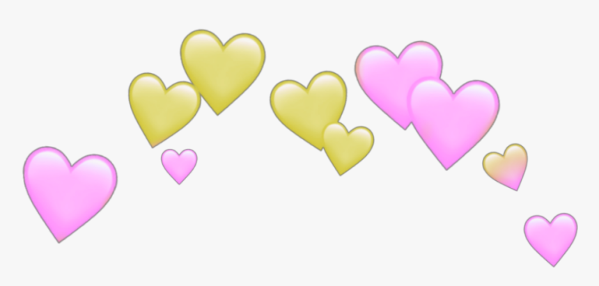 #pink #yellow #red #spiral #aesthetic #crown #taç #grid - Heart Emoji Crown Transparent, HD Png Download