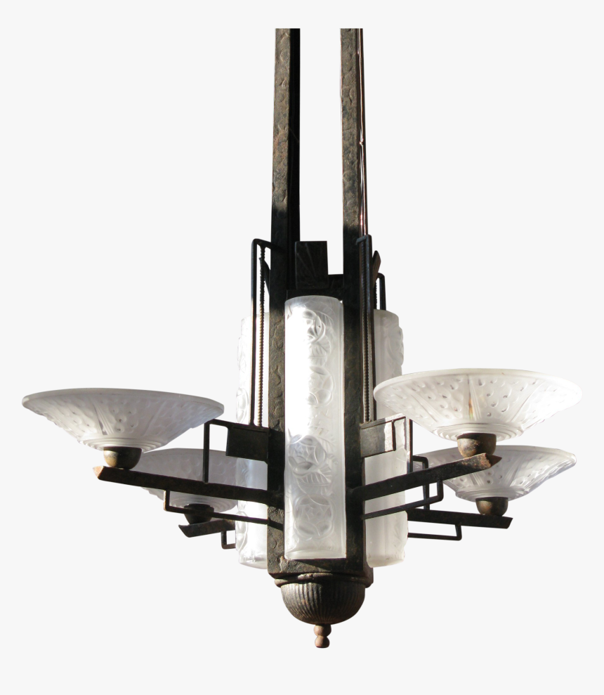 1930s Muller Freres Art Deco Chandelier - Aerospace Manufacturer, HD Png Download