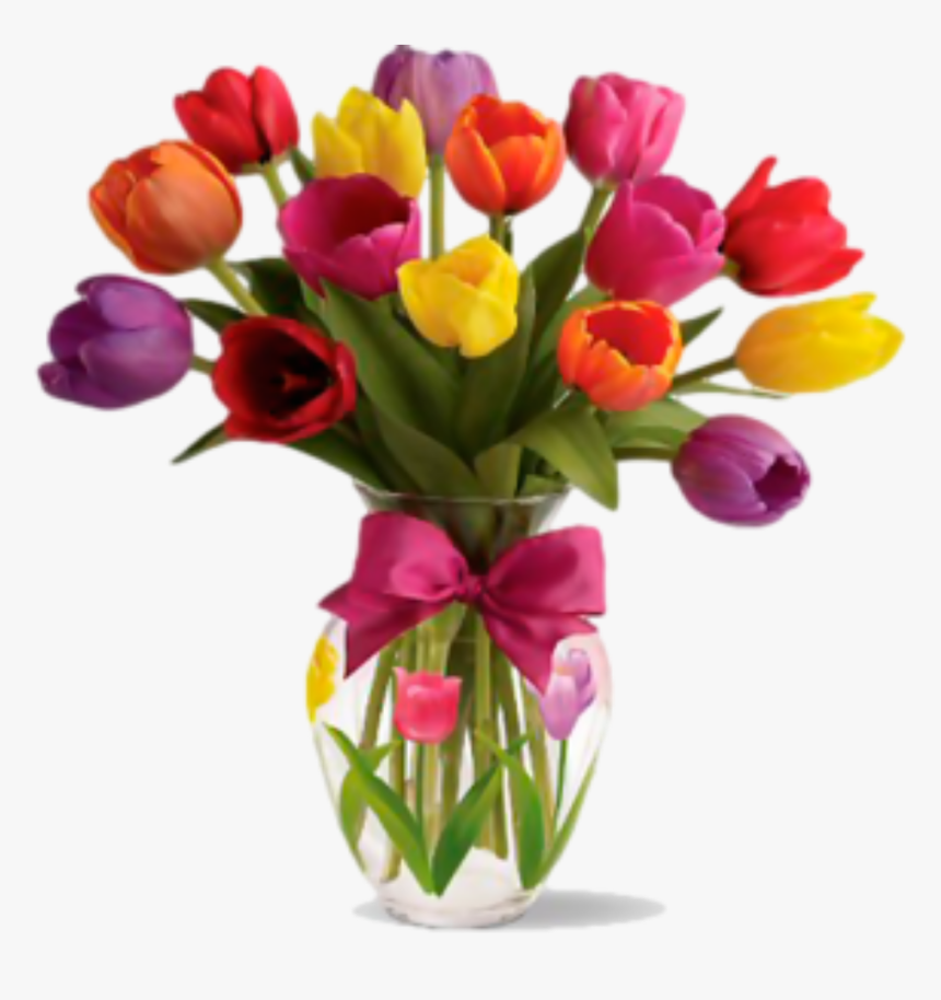 #vase #tulips #flowers #stickers - Tulips In A Vase, HD Png Download