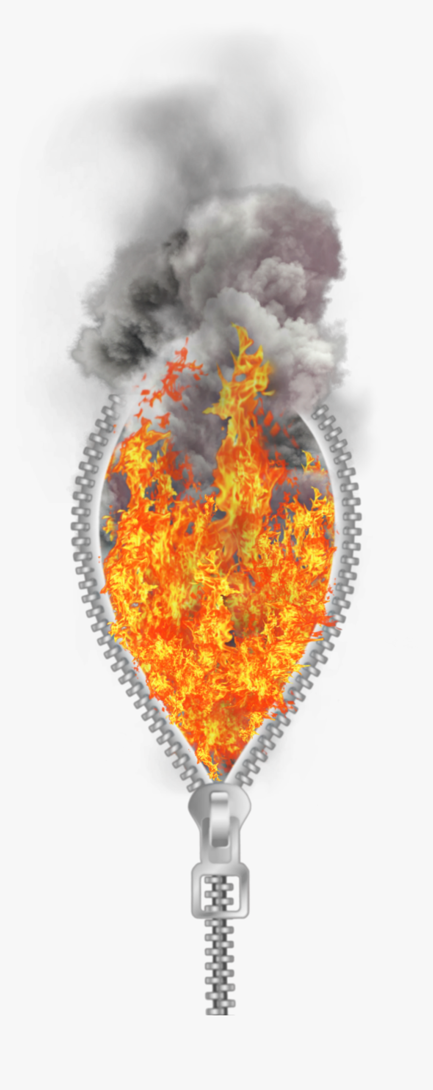 #zipper #fire #burning #flames #smoke #alienart #alienized - Illustration, HD Png Download