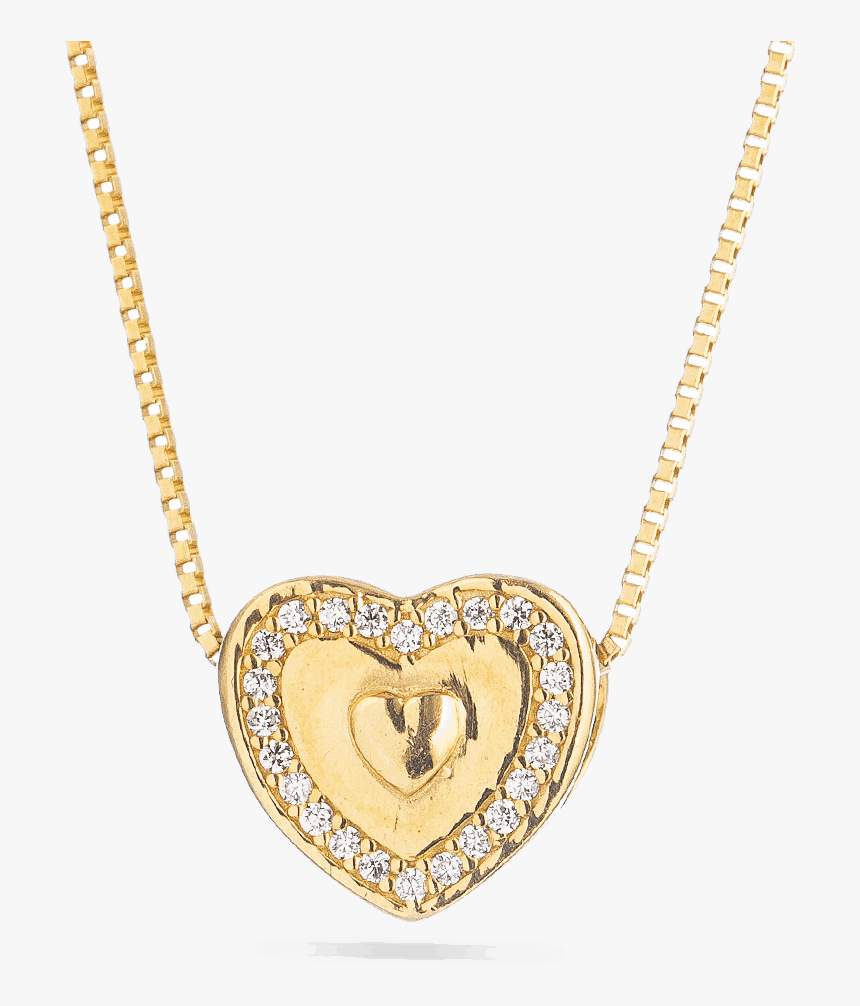 Heart Shaped Pendant In 22kt Yellow Gold - Gold Chain Necklace, HD Png Download