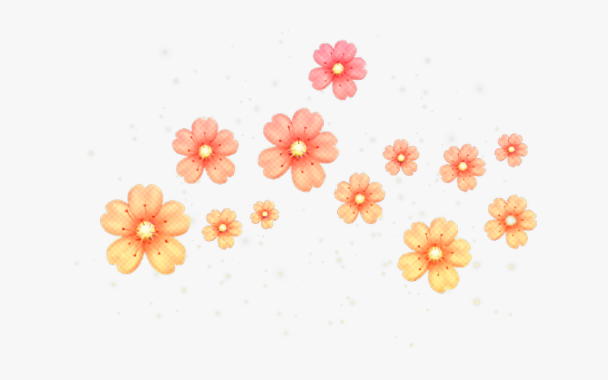 #flower #orange #glitter #nature #overlays - Emoji Flor Png, Transparent Png