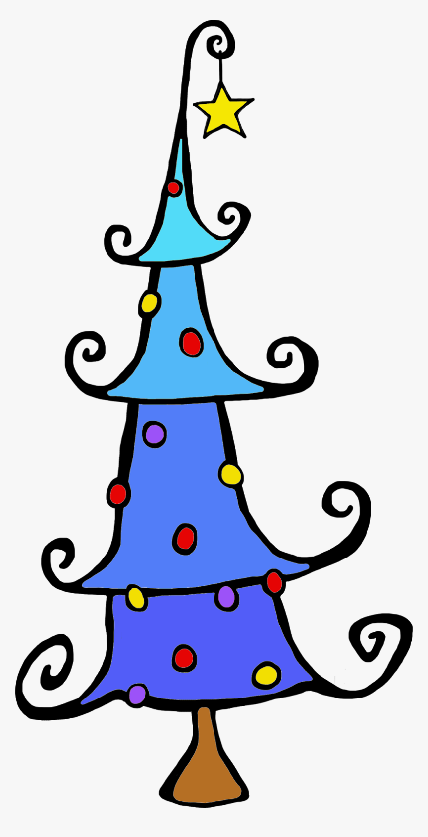 Christmas Tree Clip Art Christmas Ornament Christmas - Whimsical Christmas Tree Clip Art, HD Png Download