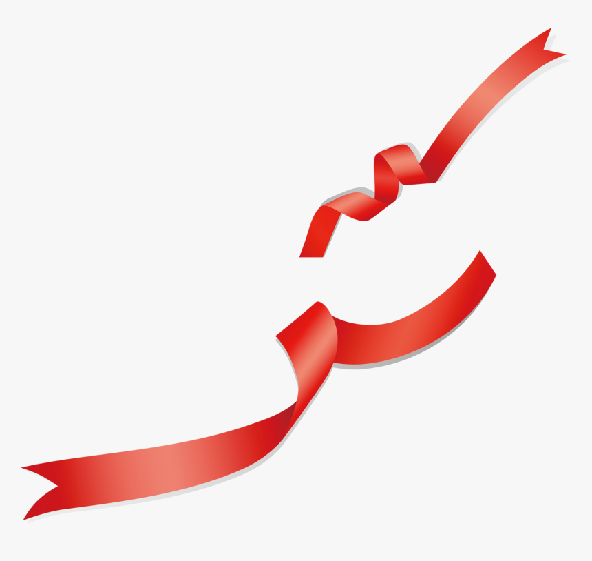 Red Ribbon Textile - Ribbon, HD Png Download